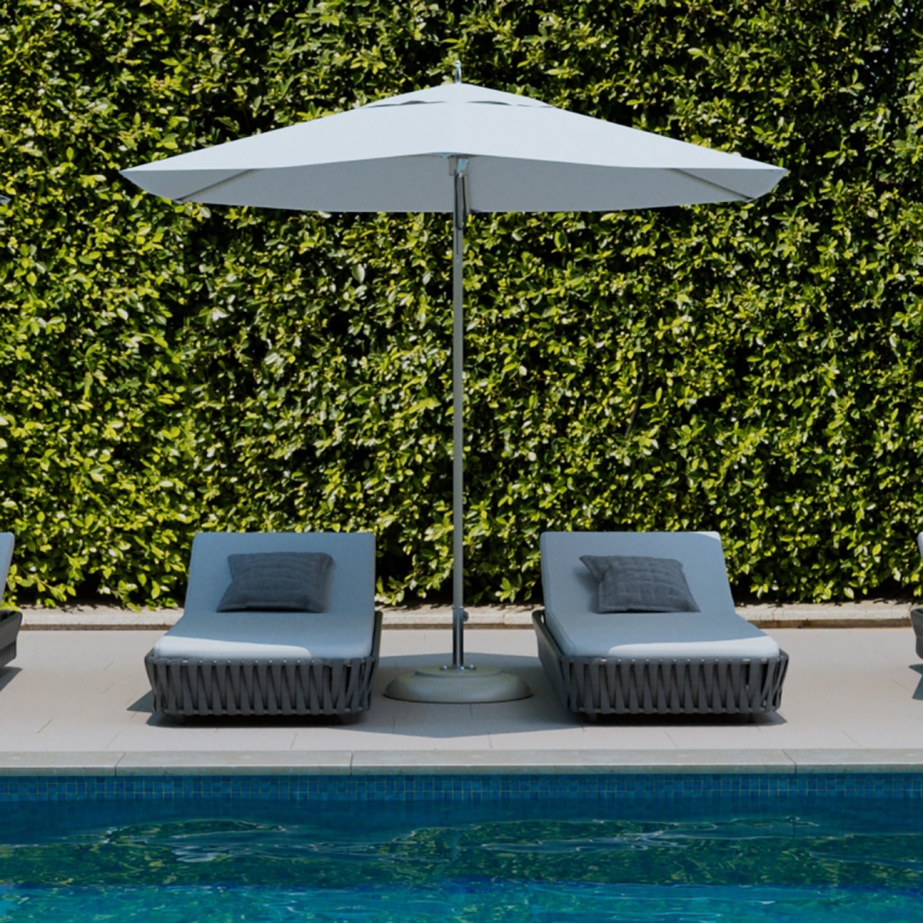 PARASOL OCEAN MASTER M1, Base, Round with wheels, powder coat or polished titanium, 68kg