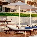 PARASOL OCEAN MASTER M1 CLASSIC, Central pole, 225x225 cm, titanium, Canopy natural, No Tilt, Auto-loc 