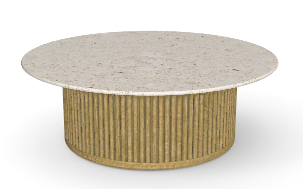 OTTO LOW TABLE Travertine Top, Ø90xH32cm