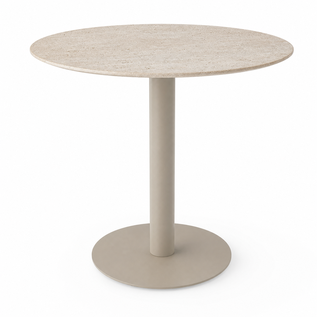 T-TABLE LOW DINING , Lava Stone top, ø80cm
