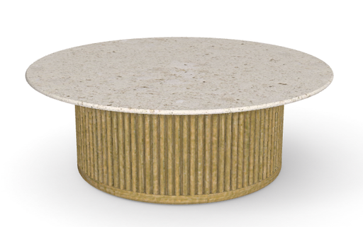 [46968] OTTO LOW TABLE Travertine Top, Ø90xH32cm